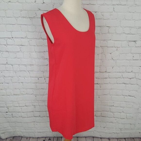 𝅺CYNTHIA ROWLEY Orangey-Red Shift Dress XS - Picture 3 of 6
